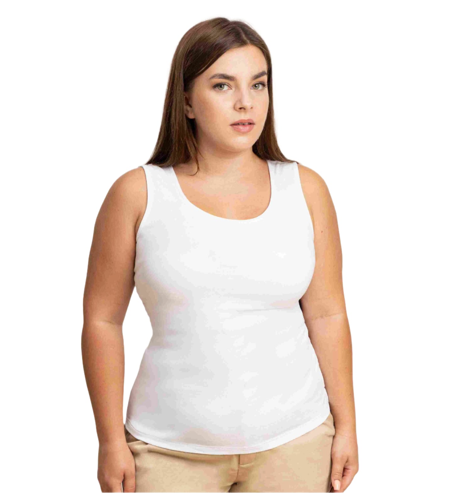 Full Coverage Tank Top White | Exclusively Kristen Fuller Bust Fashion