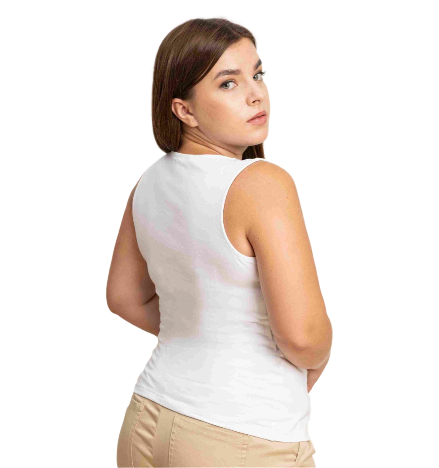 Full Coverage Tank Top White | Exclusively Kristen Fuller Bust Fashion