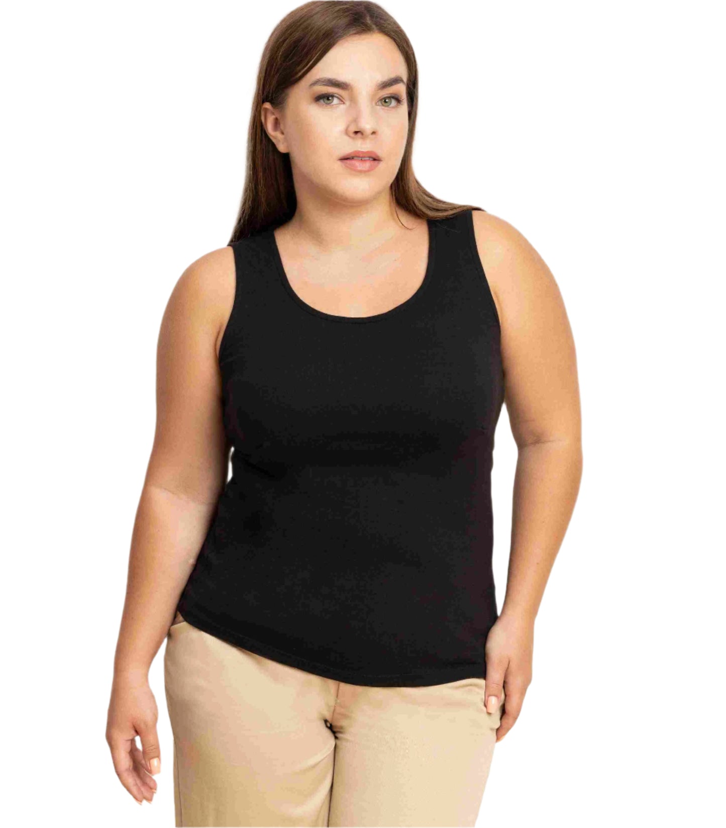 Full Coverage Tank Top Black | Exclusively Kristen Fuller Bust Fashion