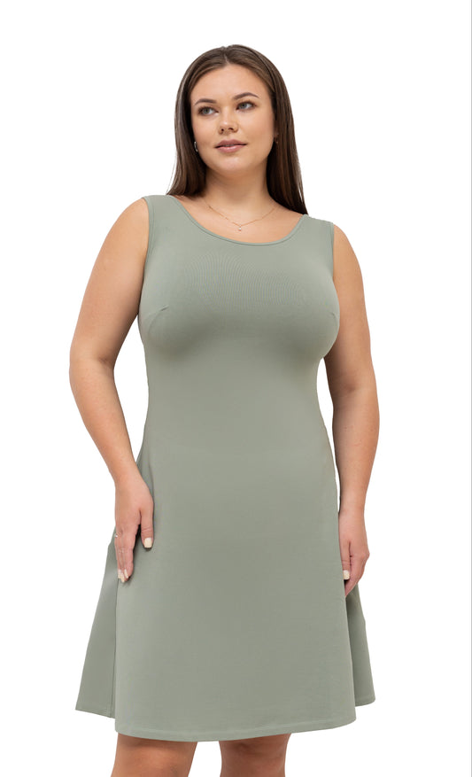 Full Coverage Tank Dress Minted Moss | Exclusively Kristen Fuller Bust Fashion