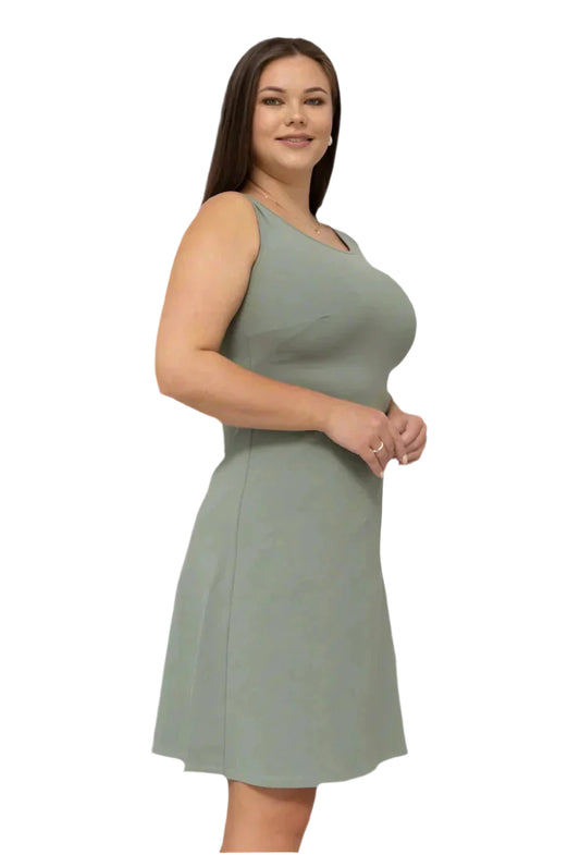 Full Coverage Tank Dress Minty Moss | Exclusively Kristen Fuller Bust Fashion