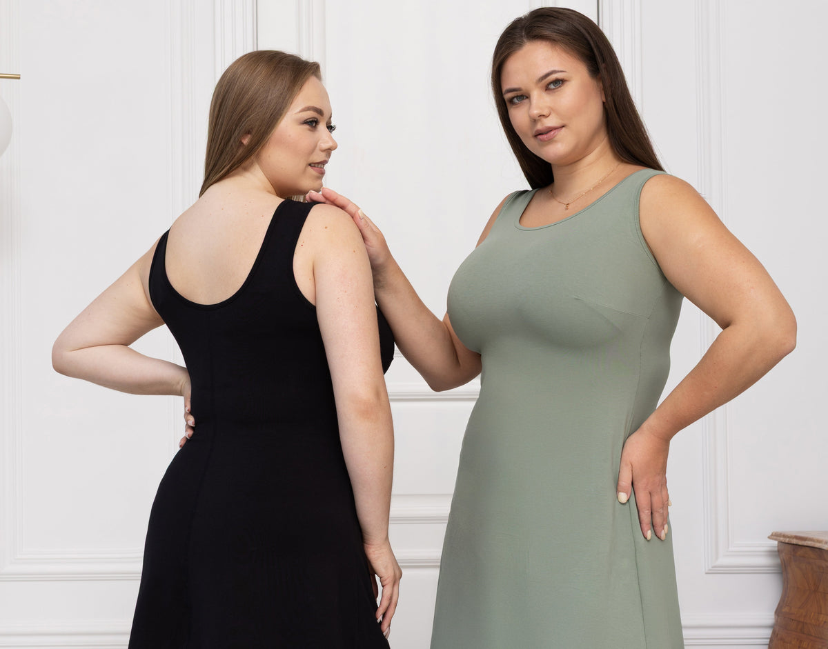 Exclusively Kristen clothing designed for a fuller bust: dresses, jumpsuits, shirts and tank tops | Exclusively Kristen