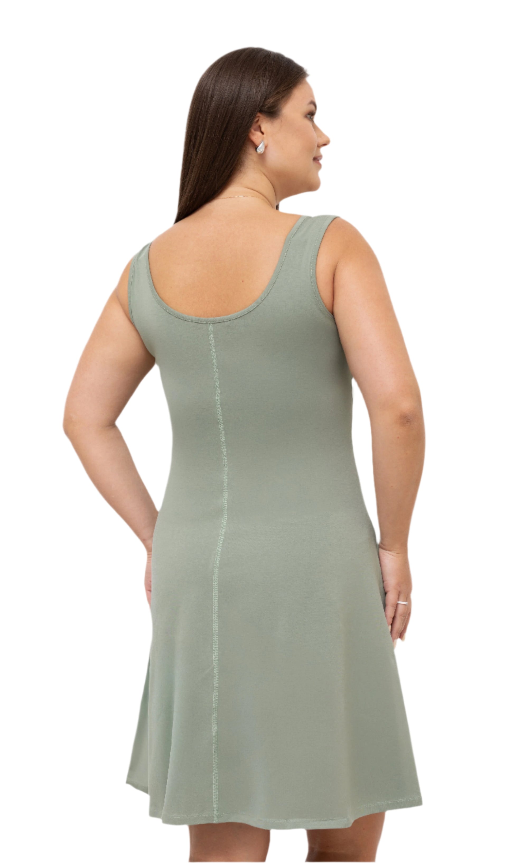 Full Coverage Tank Dress Minted Moss | Exclusively Kristen Fuller Bust Fashion