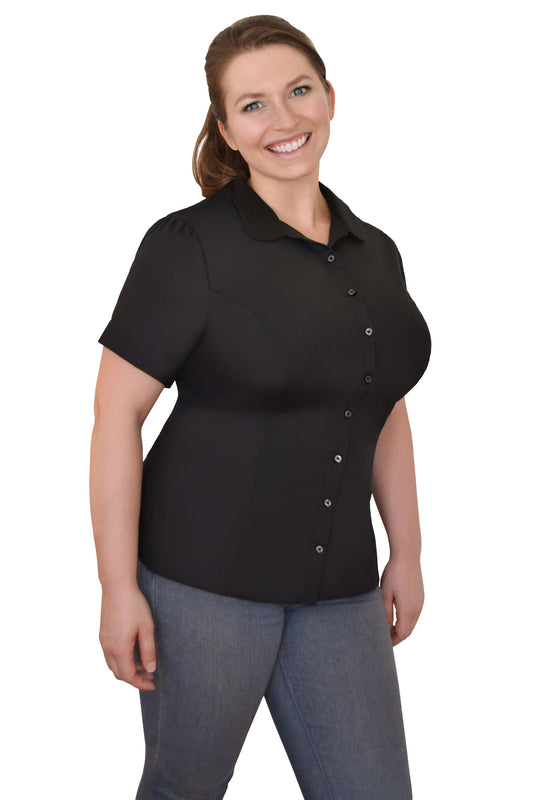 The Classic Short Sleeved Shirt (Black) - Exclusively Kristen
